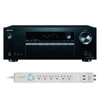 Onkyo TX-SR353 5.1 Channel A/V Receiver with HDCP2.2/HDR and Bluetooth and Panamax 6-Outlet Floor Power Strip with USB Charging