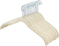 AmazonBasics Velvet Shirt Dress Clothes Hangers, 30-Pack, Ivory/Beige