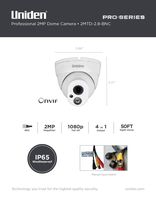 Uniden 1080p Pro Series 2.0-Megapixel Coax Surveillance Dome Camera 50' Night Vision 2MTD-2.8-BNC