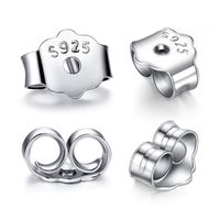Hollosport S925 Sterling Silver Earring Backs Replacements for Posts,12Pcs/6Pairs Pierced Earring Backings Secure for Studs,Hypoallergenic Safety Locking Butterfly Ear Ring Stoppers 5.7X4.6X3mm