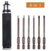 YANSHON 6 in 1 Screwdrivers Repair Tool Kit 1.5mm 2.0mm 2.5mm 3.0mm All-in-one Hex Driver Hand Set for RC FPV Racing Drone
