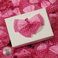 Fuchsia Polka Dot Butterfly Shaped Bows, 2-5/16"