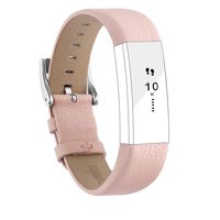 POY Replacement Bands Compatible for Fitbit Alta and Fitbit Alta HR, Genuine Leather Wristbands, Pink