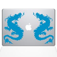 The Decal Guru Double Dragon MacBook Decal Vinyl Sticker - 13" MacBook Air - Light Blue (1055-MAC-13A-LB)