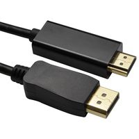 YarMonth - Premium DisplayPort to HDMI Male to Male Cable in Black 6 ft
