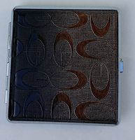 Eclipse Brown Leather Wrapped Silver Framed Cigarette Case Holds Kings