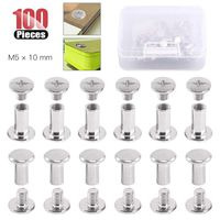 Hilitchi 50 Sets M5 x 5/10 / 15/25 / 35/45 Phillips Chicago Screw Posts Binding Screws Assortment Kit for Scrapbook Photo Albums Binding, Leather Repair (M5 x 10mm-50Sets)