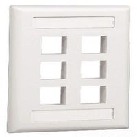 Panduit NK6FIWY 1-Gang 6-Port Faceplate with Label, Off White