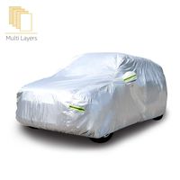 AmazonBasics Silver Weatherproof Car Cover - PEVA with Cotton, SUVs up to 184"