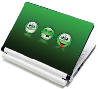 Meffort Inc 15 15.6 Inch Laptop Notebook Skin Sticker Cover Art Decal (Free Wrist Pad) (Three Smile Face Artwork)