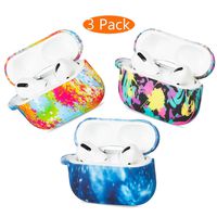 Tkasing Floral Pattern Design AirPods Pro Case,Soft Silicone Full Protective Shockproof Cover with Keychain Set Compatible for Apple AirPods Pro (Front LED Visible)