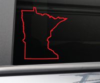 Nashville Decals Minnesota Vinyl Decal Laptop Car Truck Bumper Window Sticker, 5.5" x 5", Red