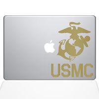 The Decal Guru USMC Logo MacBook Decal Vinyl Sticker - 13" MacBook Air - Gold (1302-MAC-13A-G)