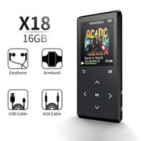 SUNNZO Bluetooth MP3 Player with One Key to Lock&One Key to Record,with 50 Hrs Playback,HiFi Lossless Music Player with FM Radio and Pedometer,Earphone,AUX Cable and Armband Included,Black(16GB)