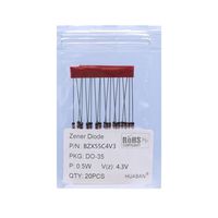 20PCS 1/2W BZX55C4V3 Silicon Planar Power Zener Diodes DO-35 Axial Diode 0.5W 4.3V