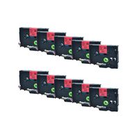 NineLeaf 10 Pack Black on Red Label Tape 12mm Compatible for Brother P-Touch TZe 431 TZ 431 for P-Touch PT-D210 PT1090 PT1100 Label Maker