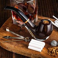 Tobacco Pipes for Smoking - Handmade Wood Smoking Pipe - Perfect Beginner Pipe Smoking Kit with Ultimate Guide E-Book - Gift Set and Accessories (Sunny Yellow)