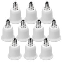 JACKYLED 10-Pack E12 to E26 E27 Adapter Chandelier Light Socket E12 to Medium Socket E26 E27 Converter Bulb Base Adapter Converter