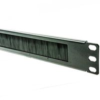 kenable Black Brush Cable Management 19 Universal Panel 1U for Data Cabinet