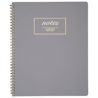 Cambridge Notebook, Wirebound, 9" x 11", 80 Sheets, Work Style Fashion, Gray (59319)