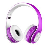 Alitoo Bluetooth Headphone Over Ear,Wireless HiFi Stereo Headset Foldable Built in Microphone Noise Cancelling for TV,PC,Android,Smartphone,Tablets (White&Purple)