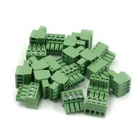 Hxchen 4-Pin 300V KF2EDGK 3.5mm Pitch PCB Screw Terminal Block Connector Green - (20 Pcs)