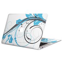 igsticker Ultra Thin Premium Protective Body Stickers Skins Universal Decal Cover for MacBook air 2008-2017(Model A1369/A1466) 007921 Flower　Flour　Aqua　Illustration