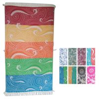 100% Turkish Cotton Beach Towel - Large Quick Dry Bath Towels - Peshtemal Hammam Fouta for Pool, Spa, Travel, Yoga - Ultra Absorbent, Soft, Sand Free, Lightweight (Colorful Striped)