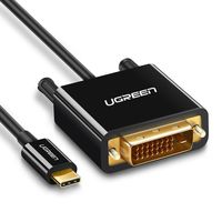UGREEN USB C to DVI Cable Type C to DVI D 24+1 Video Adapter 1080P Thunderbolt 3 Compatible for Apple MacBook Pro Air 2017 iPad Pro 2018, Samsung S10 S9 S8 Plus Note 9 8, LG G5, ZenBook 3(6FT, Black)