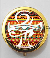 BlackKey Egyptian Ankh 3-Compartment Decorative Pocket Gift Box Case Organizer for Pill, Color 2 -907