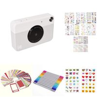 KODAK PRINTOMATIC Digital Instant Print Camera (Yellow) with 2ʺx3ʺ Premium Zink Photo Paper (20 Sheets), Soft Camera case, Zink Paper Unique Colorful Stickers & Photo Album Accessories
