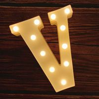 MUMUXI LED Marquee Letter Lights 26 Alphabet Light Up Marquee Number Letters Sign for Wedding Birthday Party Battery Powered Christmas Lamp Night Light Home Bar Decoration (V)