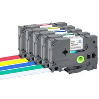 Chiphell P Touch Label Tape 12mm 0.47 Laminated  TZ Tape TZe-231 Compatible with Brother P-Touch Cube  PT-D210 PT-H110 and More, 5-Pack,Multicolor