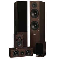 Fluance SXHTBW High Definition Surround Sound Home Theater 5.0 Channel Speaker System Including Floorstanding Towers, Center and Rear Speakers (Natural Walnut)
