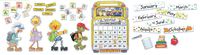 Eureka Suzy's Zoo Bulletin Board Calendar Set and Classroom Decorations for Teachers, 115 pcs, 25.4'' x 18''