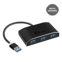 SIIG SuperSpeed 4 Port USB 3.0 Hub With 5V Power Adapter and Woven Braided USB - Powered Hub & Port Adapter