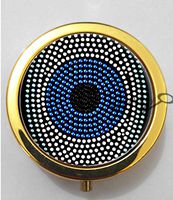 BlackKey Blue Evil Eye 3-Compartment Decorative Pocket Gift Box Case Organizer for Pill, Color 2-63