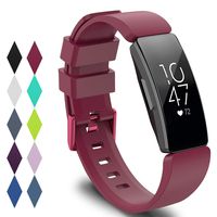 KingAcc Compatible Fitbit Inspire Bands, Soft Silicone Replacement Band for Fitbit Inspire,Inspire HR, with Metal Buckle Wristband Strap Women Men (1-Pack,WineRed, Small)