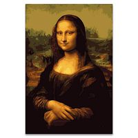 LIUDAO Mona Lisa Oil Painting on Canvas Paint by Number Kit - Include 3 Brushes and Acrylic Paint Without Frame (16x20 inch)