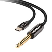 J&D USB-C to 6.35mm 1/4 inch TS Audio Cable, Gold Plated USB Type C to 6.35mm 1/4 inch Male TS Mono Interconnect PVC Shelled Aux Adapter Cable - 6.5 Feet