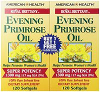 American Health Dietary Fiber Supplements, 1300 mg, Royal Brittany Evening Primrose Oil EPO, 120 Count