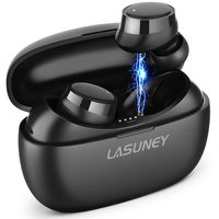LASUNEY Bluetooth 5.0 True Wireless Earbuds with Charging Case for iPhone Android, 60H Cyclic Playtime Waterproof TWS Stereo Headphones with mic, in-Ear Earphones Headset for Sport