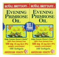 American Health Royal Brittany Evening Primrose Oil Softgel, 500 Milligram - 100 per box, 2 boxes per pack - 3 packs per case.