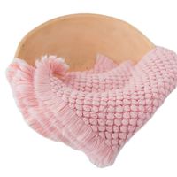 Baby Photography Props Basket Braid Wool Wrap Newborn Photo Shoot Baskets Filler Posing Stuffer Background Blanket (Pink)