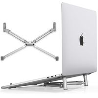 TONPVOU X Stand Aluminum PC Laptop Stand for 12 13 14 15 17 Inch Adjustable Office Desk Portable Foldable Compact Universal College School Cooling Computer Accessories(New Version 2019)