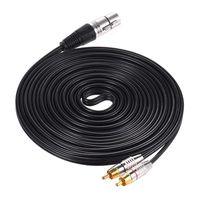 ammoon 1 XLR Female to 2 RCA Male Plug Stereo Audio Cable Connector Y Splitter Wire Cord (5M)