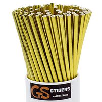 Metallic Gold Drinking Paper Straws for Valentine's Day Wedding Party Biodegradable Straw Box of 100