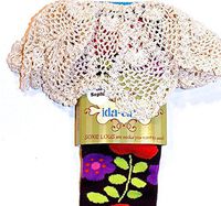 Ida-Clair Soxie Lous Knee High Fancy Merrimekko Boot Sock w/5" Ecru Lace Trim