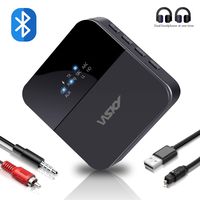 Wsky Bluetooth 5.0 Receiver Transmitter, 2-in-1 3.5mm Aux, Wireless HD Low Latency Audio Music Adapter for Car/Home/Headphones/TV/PC/USB/AV Stereo, 2 Devices at Once