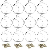 12 Pcs 3.15"/ 8cm Hanging Glass Tealight Holder Globe Plant Terrariums Glass Orbs Air Plants Tea Light Candle Holders Home Decor Indoor Outdoor Garden DIY Gifts (Without 2 Holes, 9 Pcs + 3 Pcs)